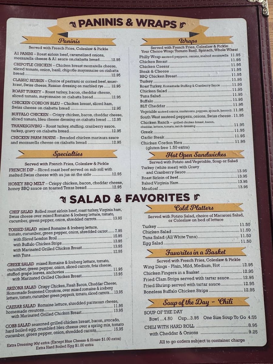 Kerhonkson Diner Menu - Image 1
